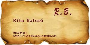 Riha Bulcsú névjegykártya